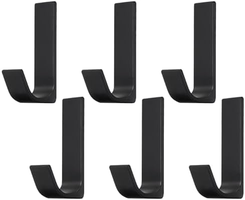 Dntorx Adhesive Hooks 6Pack - Durable for Bathroom Hats and Towels