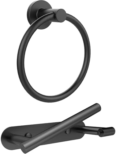 SetSail Black Wall-Mounted Towel Holder Toilet Paper