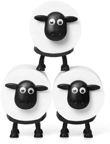 BOALORD Playful Sheep 3-Pack Toilet Paper Holder Set
