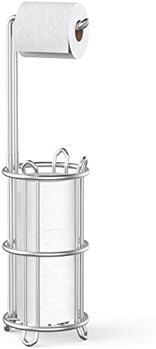 Meangood Toilet Paper Holder Stand with Silver Mega Rolls Dispenser