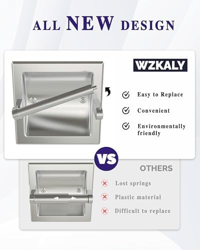 WZKALY Brushed Nickel Recessed Toilet Paper Holder