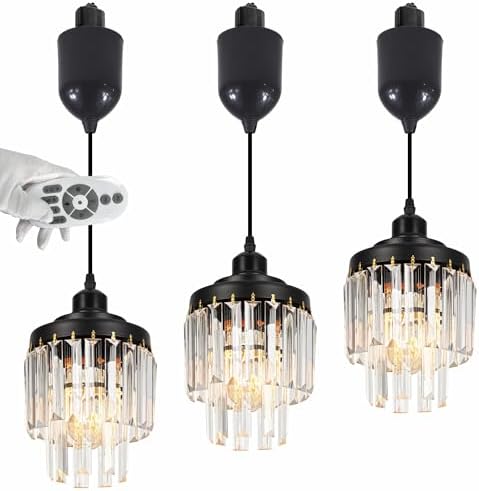 Adjustable Crystal Pendant with Remote Dimmer
