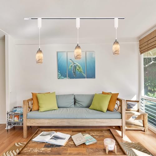 Kiven Modern Adjustable Track Lighting - Contemporary Hanging Pendants with Remote Control Dimming