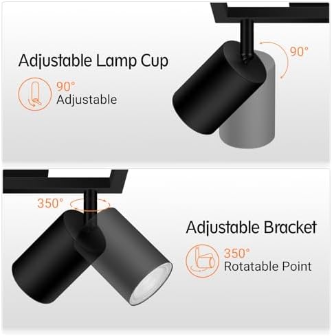 BoostArea 2-Light Track Lighting Fixtures Matte Black Complete Kit