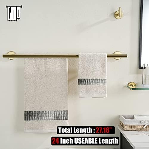 JQK 5-Piece Bathroom Hardware Set Brass Gold