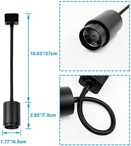 Set of Three Mini Black Aluminium Spotlight Track Lighting