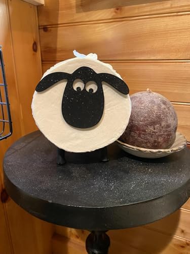adorable sheep-shaped toilet paper holder set