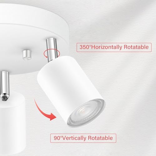 BoostArea LED 3 Light Track Lighting Kit with Rotatable Heads