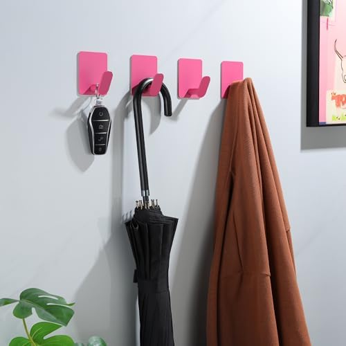 BLTekids 4-Pack Cute Wall Hooks Stainless Steel Adhesive for Kids Space