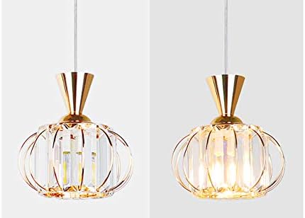 SKIVTGLAMP Dimmable Pendant Light - Customizable Metal Crystal Track Pendant Rose Gold Finish