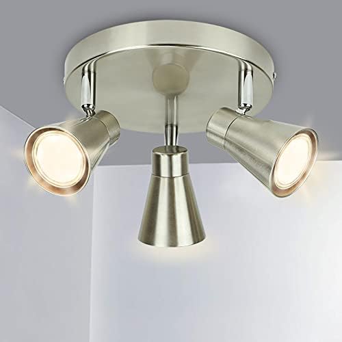 3-Light Ceiling Spotlight with Brushed Nickel Finish - DINGLILIGHTING