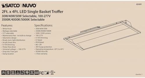 Premium 2X4 Single Basket Ceiling Light