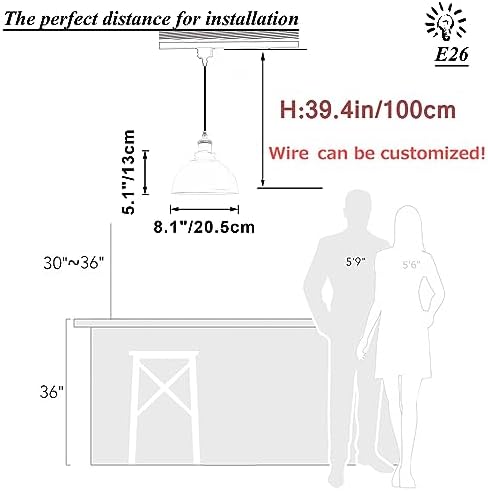 Smart Pendant Light with Dimmable_LED for Kitchen Bar Modern Black Design