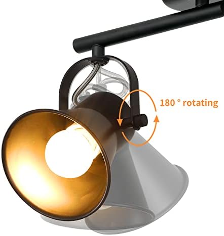 SEEBLEN 5-Light Track Lighting Kit Adjustable Industrial Black Track Lighting Fixtures Ceiling