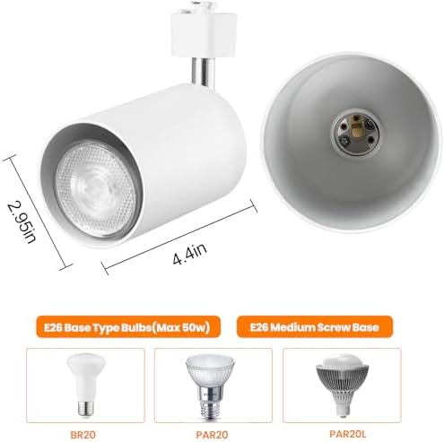 SHILIHE Track Lighting Heads 8 Pack E26 Base White