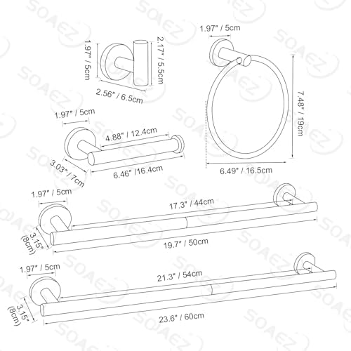6-Piece Bath Towel Holder Set