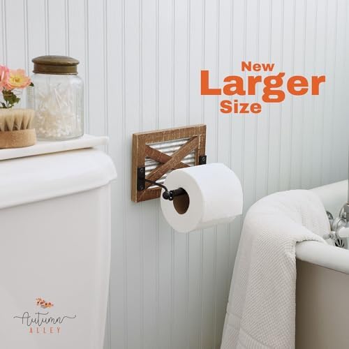 autumn alley rustic barn door toilet paper holder