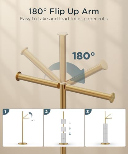 FORIOUS Modern Freestanding Tissue Roll Holder for Your Bathroom