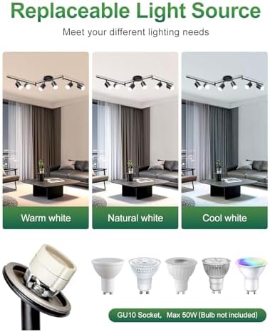 6-Way Track Lighting Kit for Modern Home