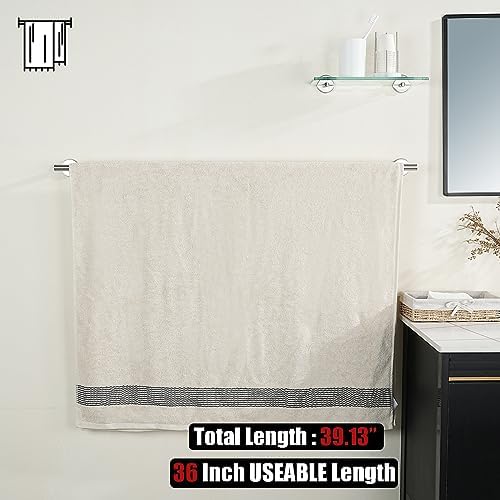 Space-Saving 36-inch 304 Stainless Steel Towel Bar