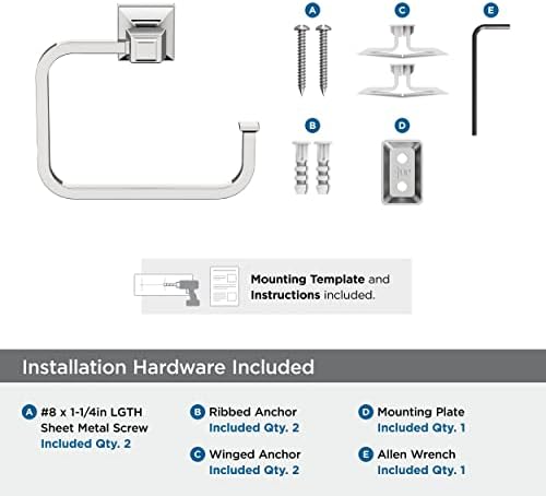 Elevate Towel Ring - 5-34 in 146 mm Chrome Towel Holder