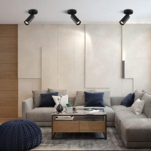 KCO Lighting Adjustable Tilt Track Light Heads Matte Black Ceiling Mount Spotlight