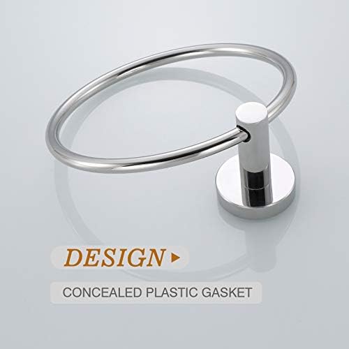 Polished Chrome Towel Ring Set Space-Saving Durable 304 Steel