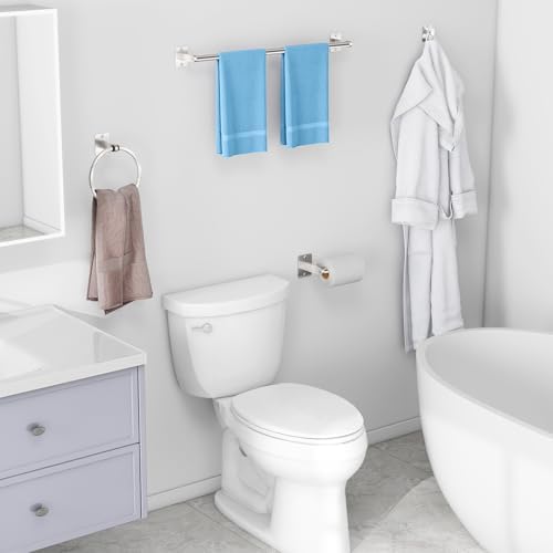 KLJKPA Brushed Nickel Bathroom Hardware Set - 4-Piece Towel Bar Set