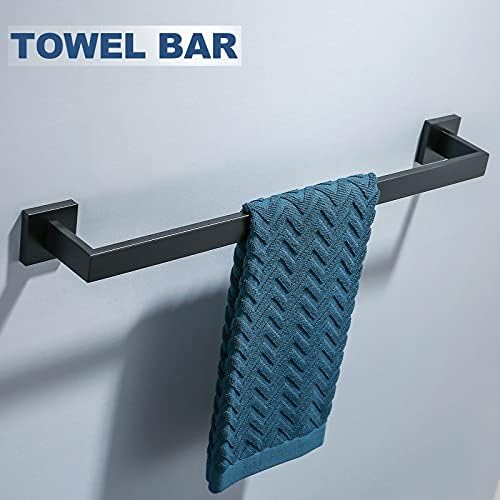 Matte Black 4-Piece Bathroom Towel Holder Kit