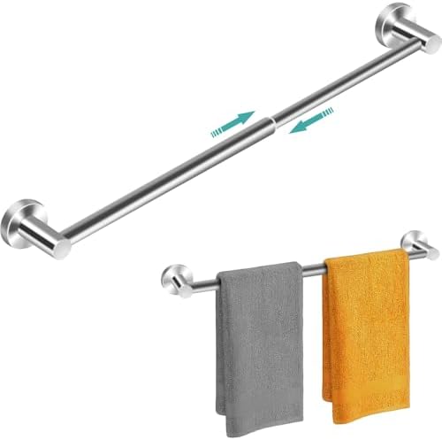 MGahyi Adjustable Towel Bar Silver - wall-mounted rustproof