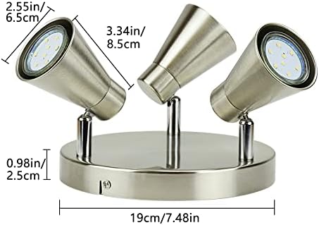 3-Light Ceiling Spotlight with Brushed Nickel Finish - DINGLILIGHTING