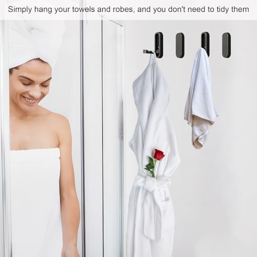 Matte Black Foldable Towel Hooks for Bathroom 2 Pack
