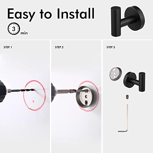 2-Pack Stainless Steel Wall-Mounted Towel Hook Set