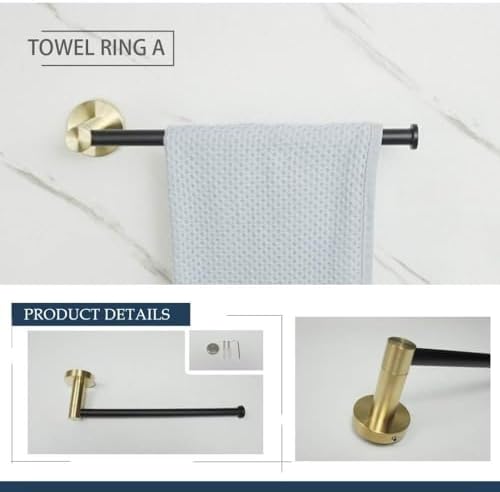WangKensu Luxury Gold Black Towel Rings