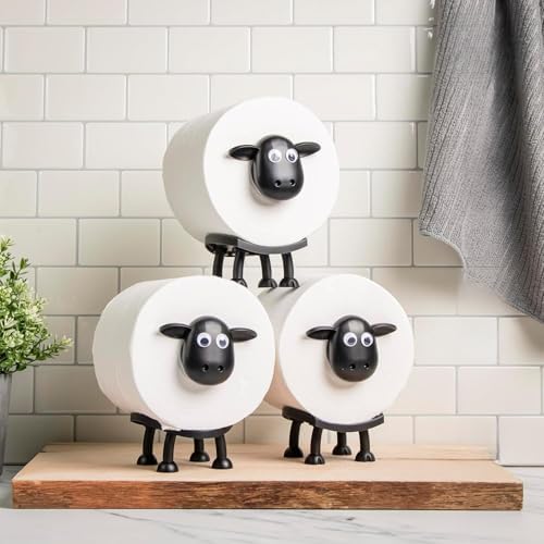 BOALORD Playful Sheep 3-Pack Toilet Paper Holder Set