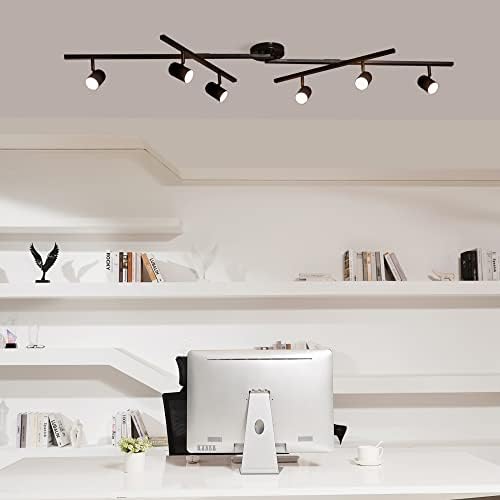 Super Bright 6-Light LED Track Lighting - Matte Black