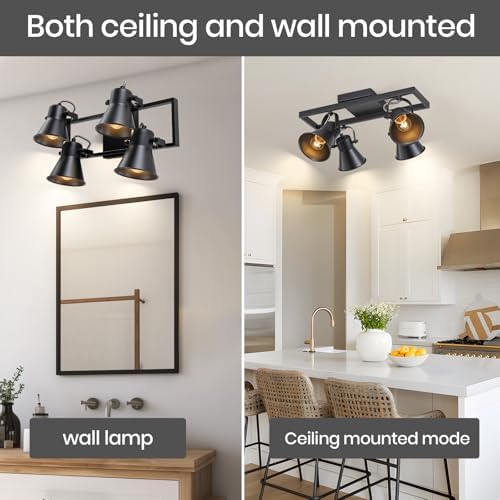 KEESFU Black Track Lighting for Kitchens Living Rooms