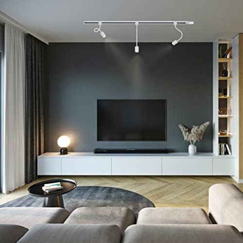 Set of Three Flexible Modular Aluminum Track Lighting Systems with Cool White