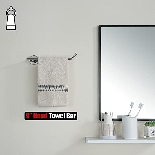 JQK Chrome Towel Ring 9-Inch Polished Stainless Steel Bar Holder