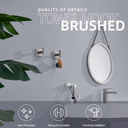 KOKOSIRI Robe Hook Rustproof Stainless Steel Bath Towel Hook Set