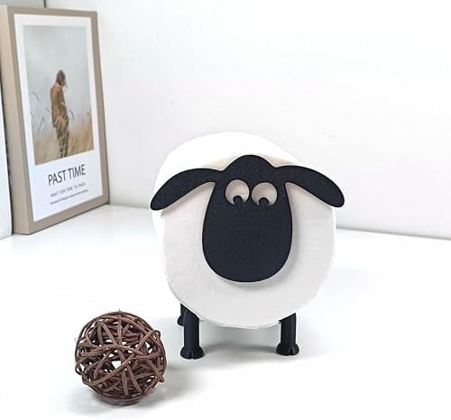 adorable sheep-shaped toilet paper holder set