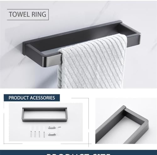 TAOLE Matt Black Double Towel Bar Set
