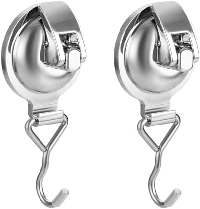 Heavy Duty Vacuum Wreath Hook Silver 2-Pack 13 lbs Max Load