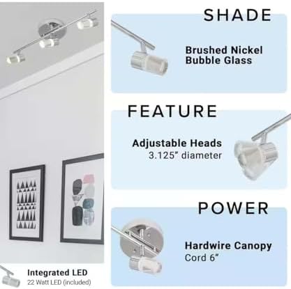 Catalina Lighting 19 W 3-Light LED Track Bar Brushed Nickel