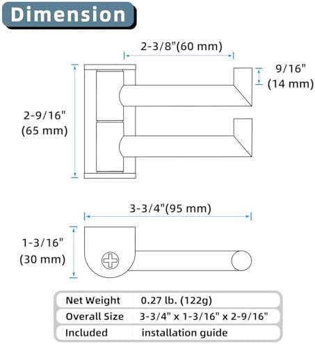 Angle Simple Swivel Towel Hook