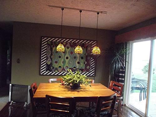 3-Light Stained Glass Pendant with Dimmable Bulbs