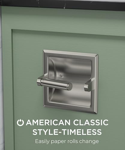 FORIOUS Recessed Toilet Paper Holder Stainless Steel Durable Wall-Mounted Tissue Roll Dispenser