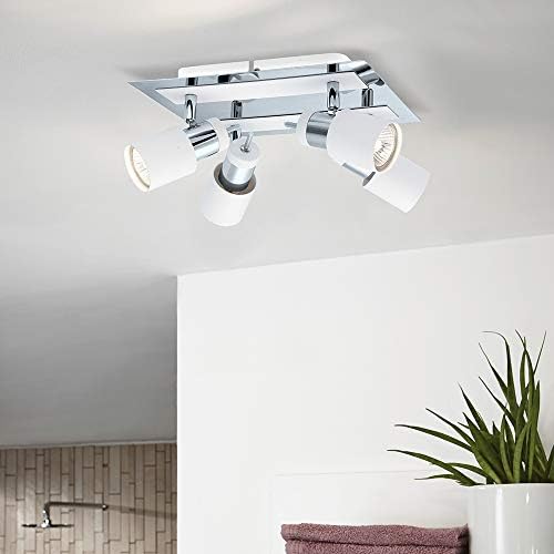 EGLO Davida 1054-in W 4-Light Chrome Semi-Flush Ceiling Light