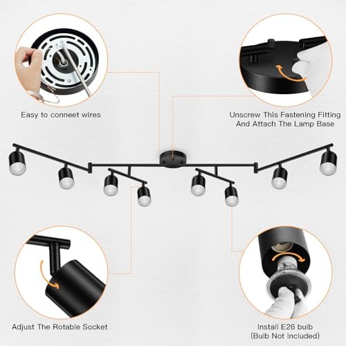 Modern Black Track Lighting Kit for kitchens and more