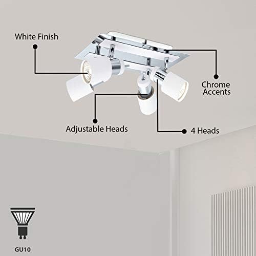 EGLO Davida 1054-in W 4-Light Chrome Semi-Flush Ceiling Light
